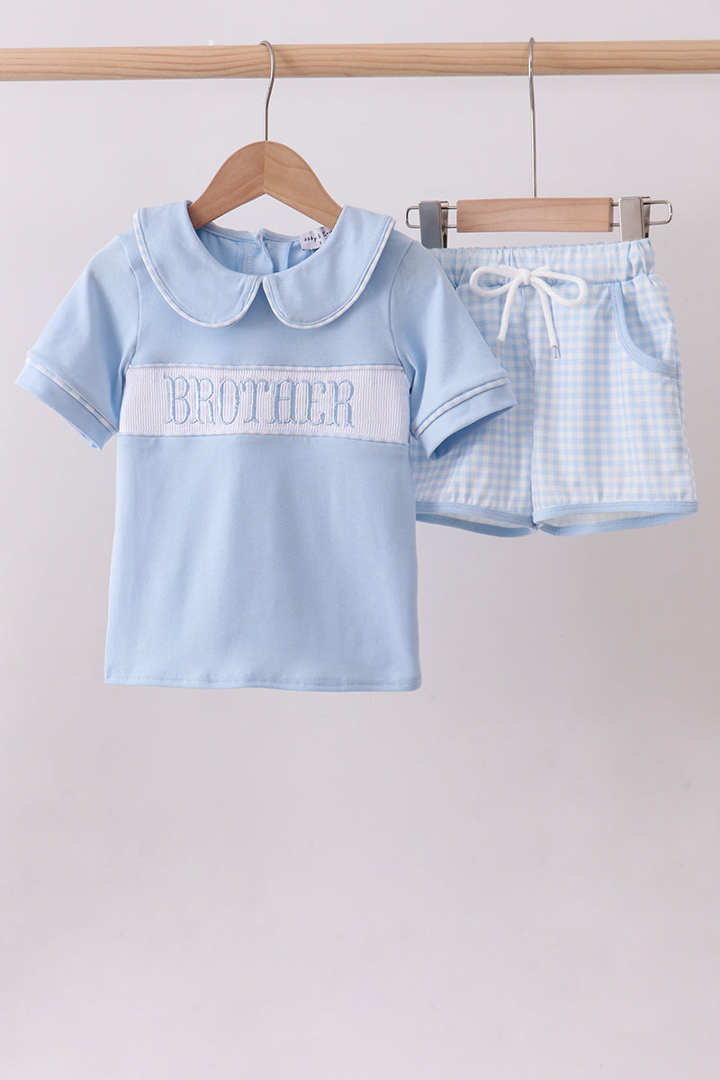 Brother Smocked Shorts Set