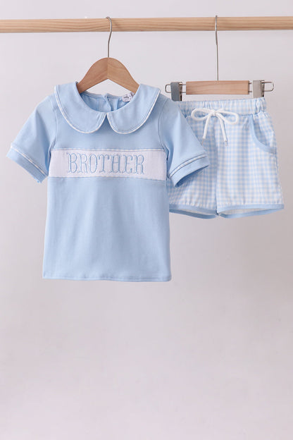 Brother Smocked Shorts Set