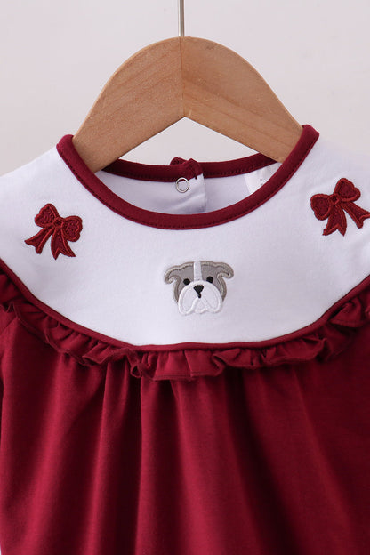 Georgia Bulldog Bow Embroidery Bubble