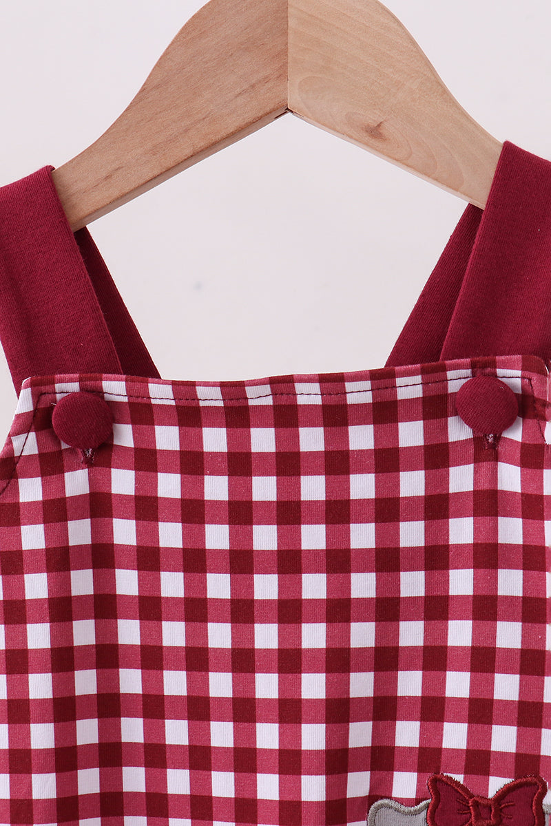 Georgia Bulldog Gingham Ruffle Romper
