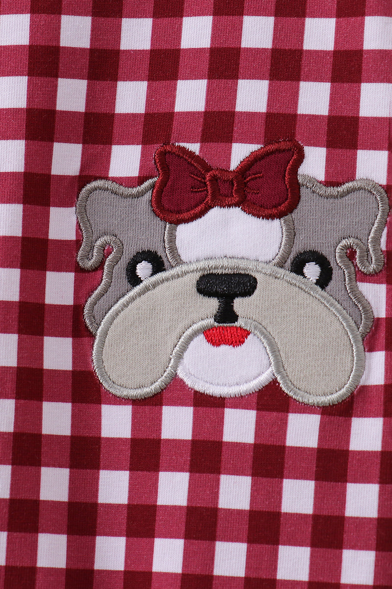 Georgia Bulldog Gingham Ruffle Romper