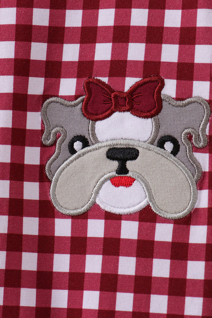 Georgia Bulldog Gingham Ruffle Romper