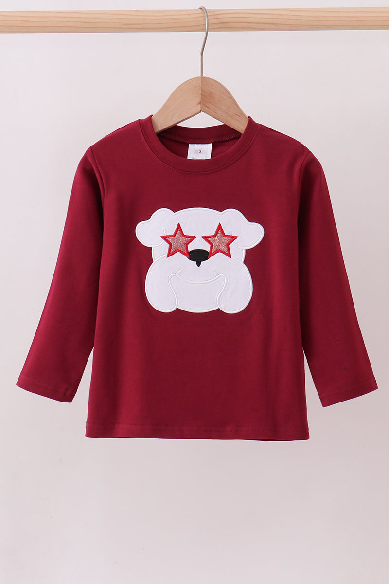 Georgia Bulldog Applique Top