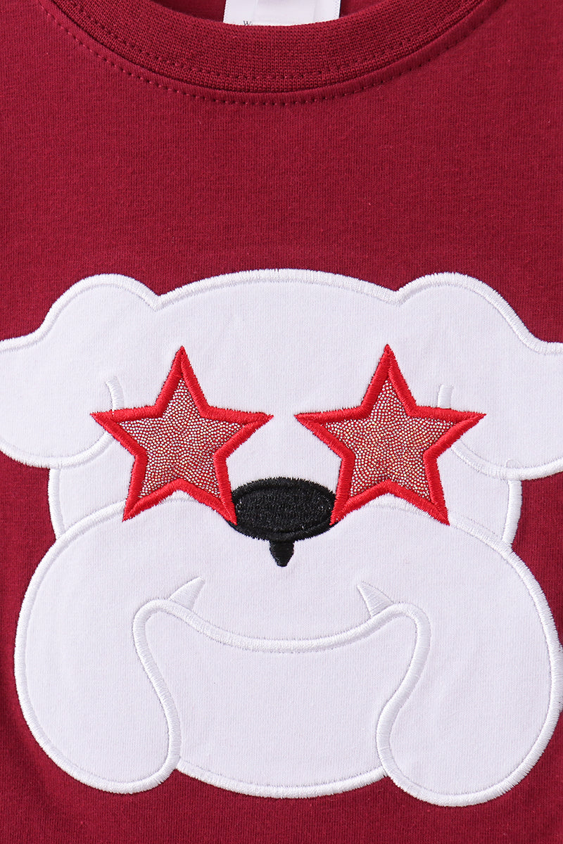 Georgia Bulldog Applique Top