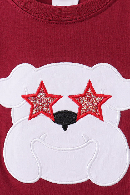 Georgia Bulldog Applique Top