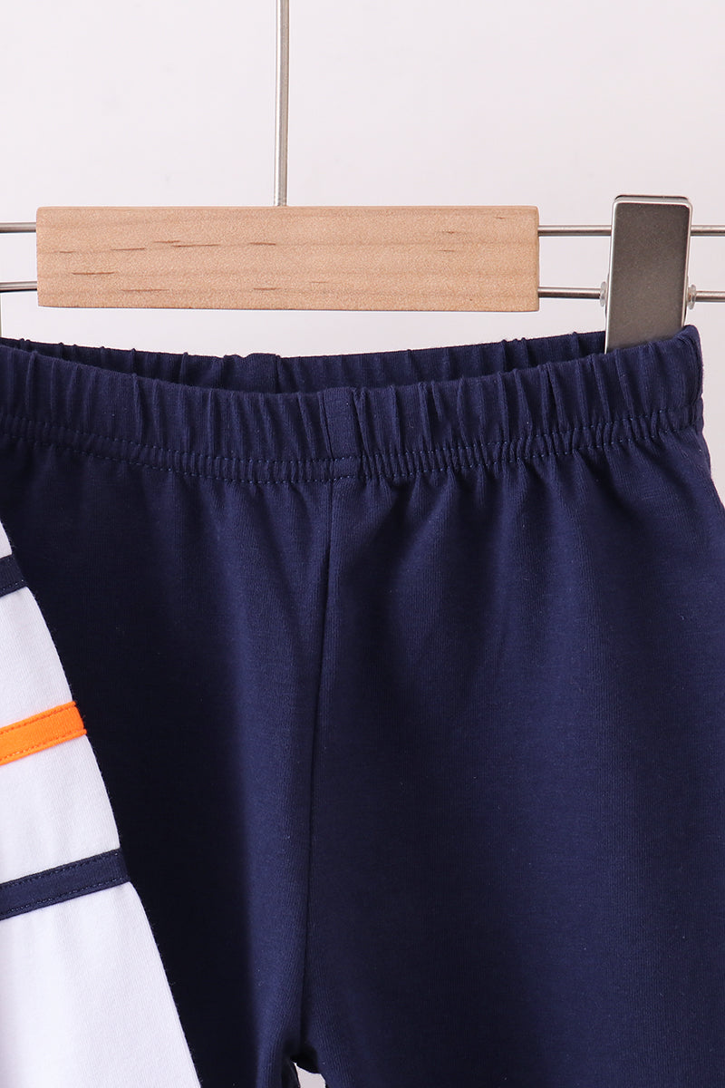 Navy Auburn Tiger Applique Pants Set