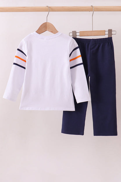 Navy Auburn Tiger Applique Pants Set