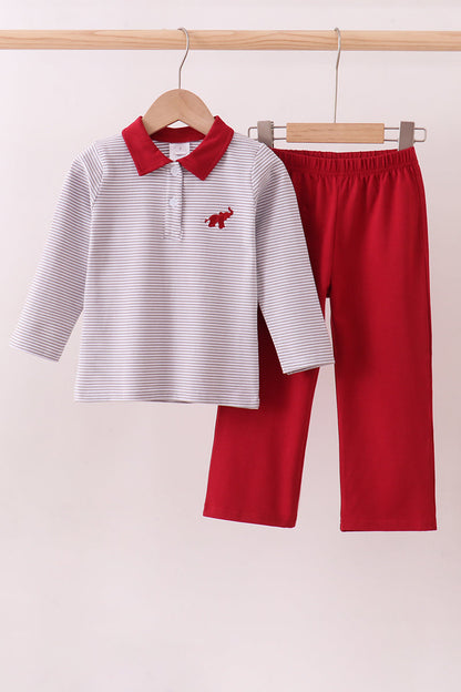 Alabama Elephant Embroidery Pants Set