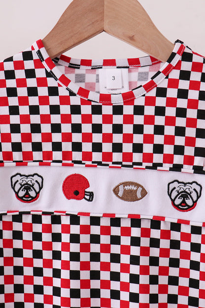 Georgia Dog Embroidery Top