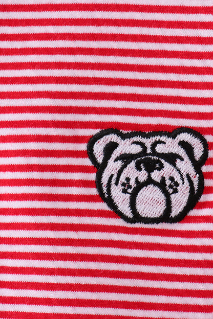 Georgia Bulldog Embroidery Stripe Top