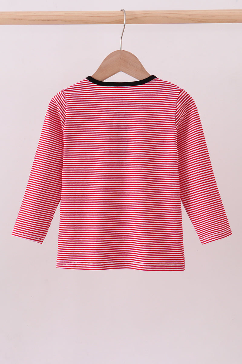 Georgia Bulldog Embroidery Stripe Top