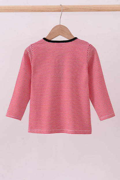 Georgia Bulldog Embroidery Stripe Top