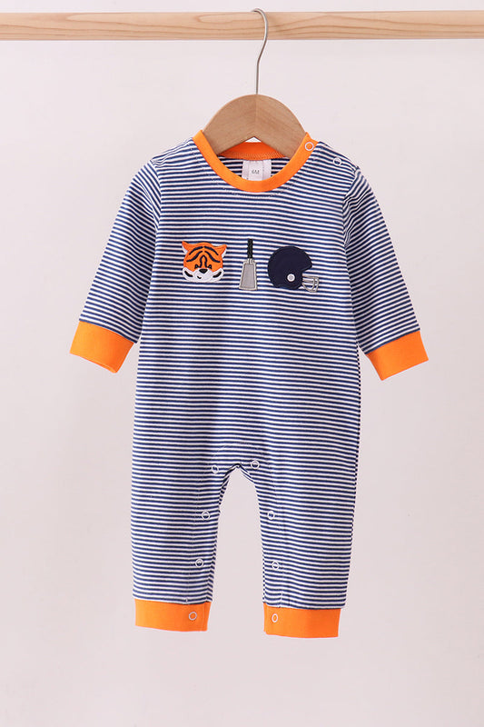 Auburn Stripe Tiger Romper