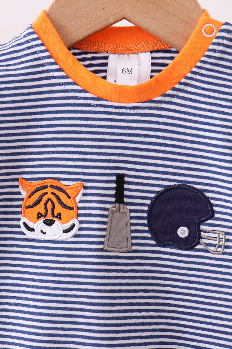 Auburn Stripe Tiger Romper