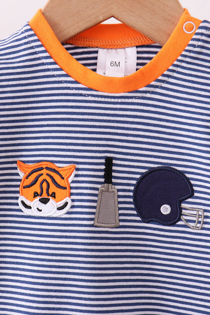 Auburn Stripe Tiger Romper