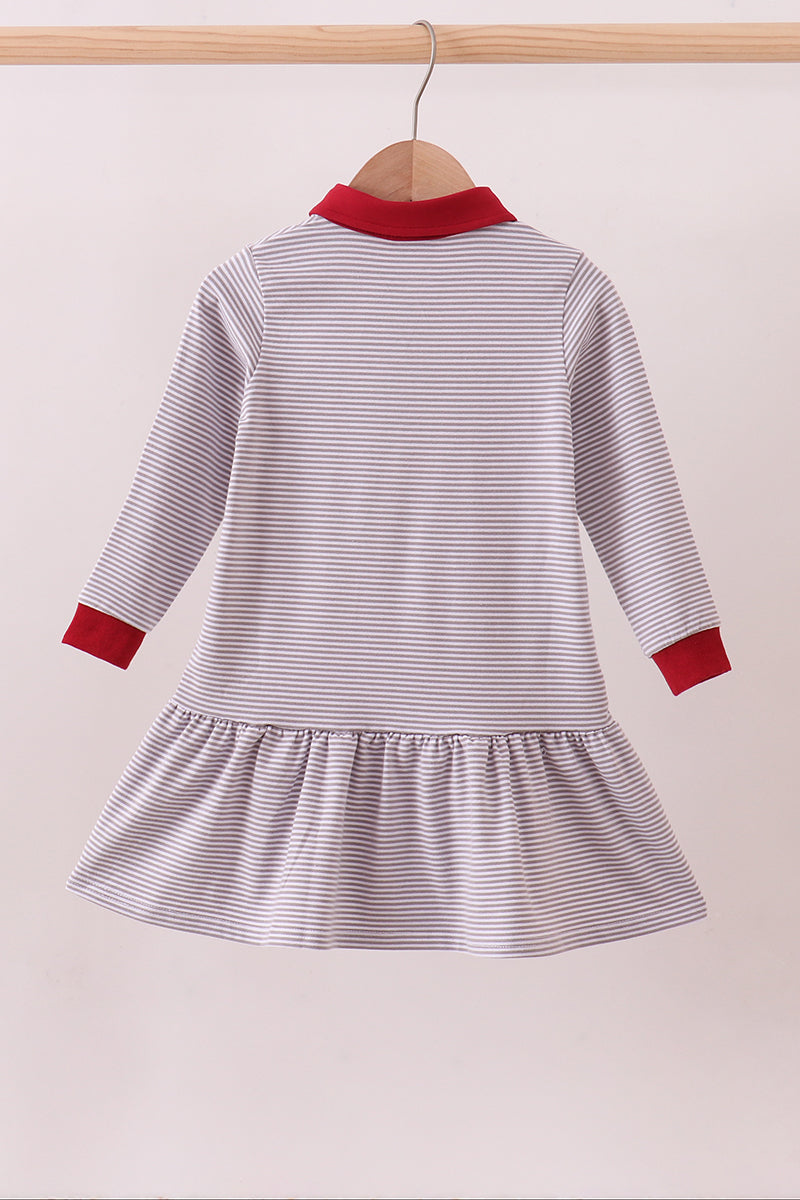 Alabama Stripe Elephant Embroidery Dress