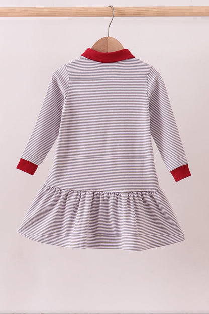 Alabama Stripe Elephant Embroidery Dress