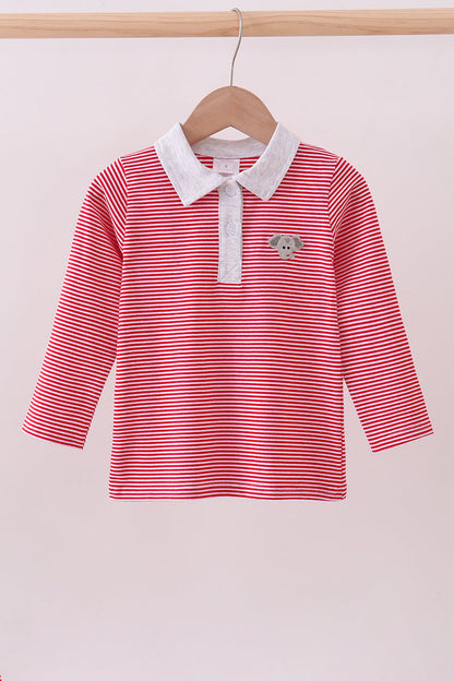 Alabama Stripe Elephant Embroidery Shirt