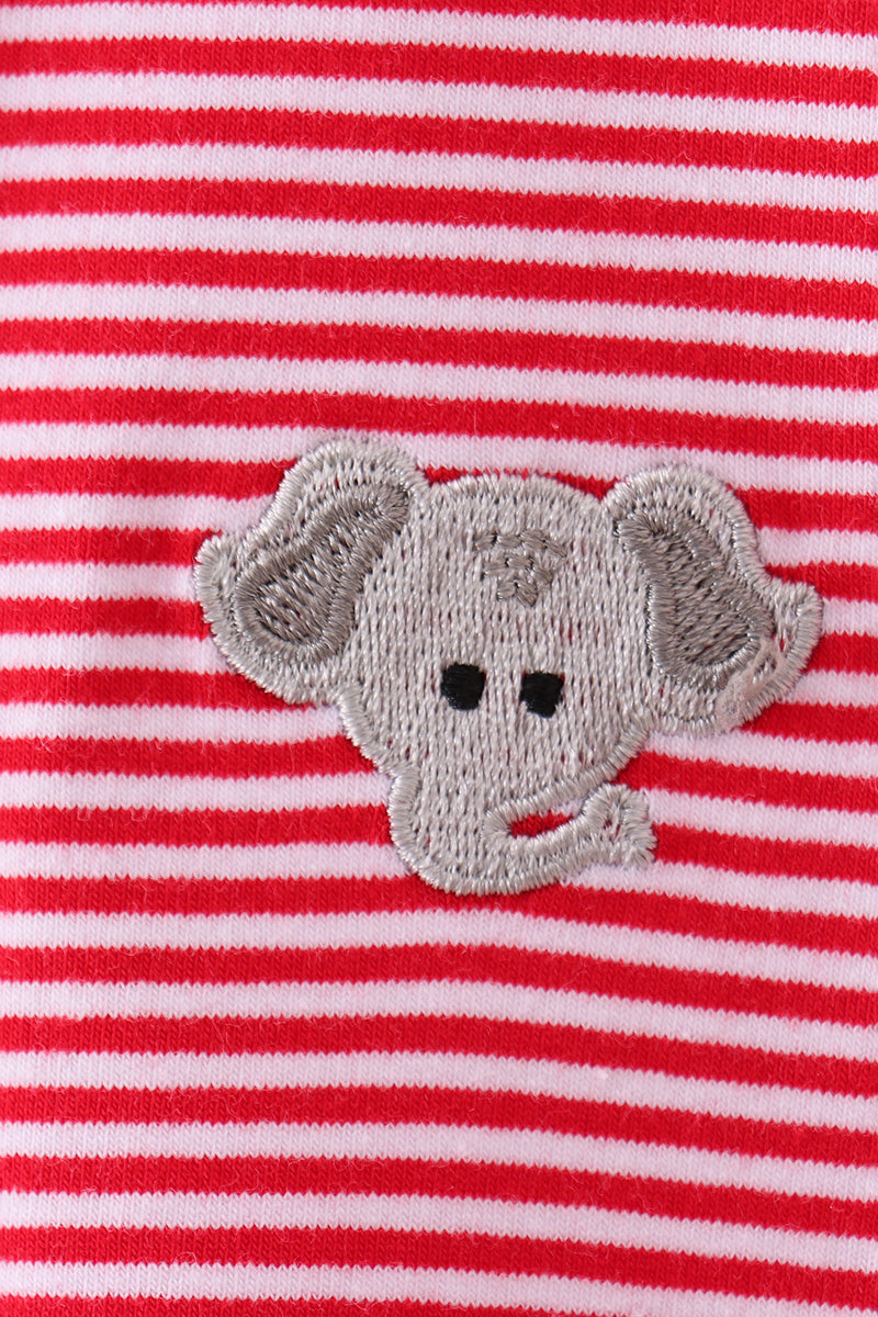 Alabama Stripe Elephant Embroidery Shirt