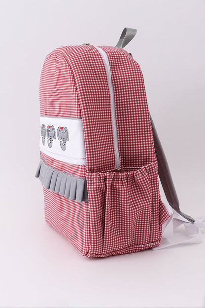 Alabama Embroidery Gingham Ruffle Backpack