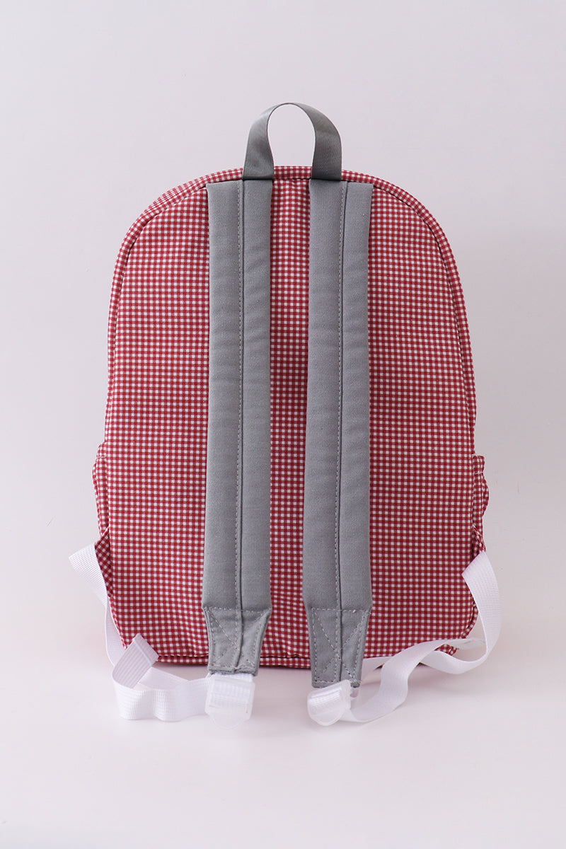 Alabama Embroidery Gingham Backpack