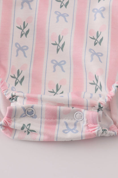 Pink Bow Embroidered Bow Bubble